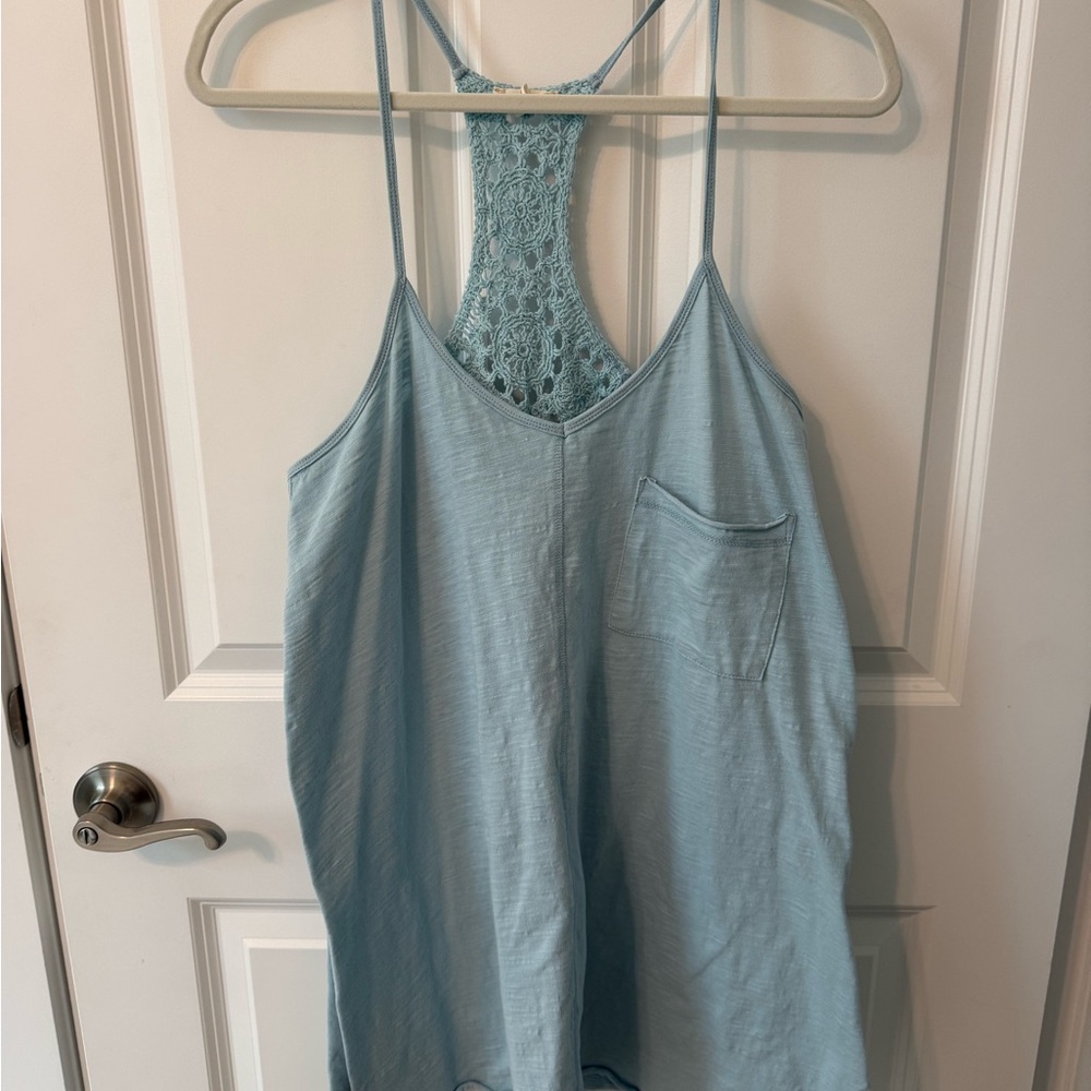 Hem & Thread Sky Blue Camisole with Lace Detail